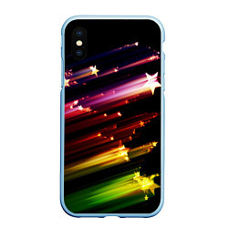 Чехол iPhone XS Max матовый Полет звезды, цвет: 3D-голубой