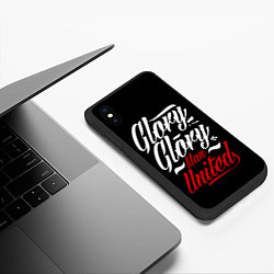 Чехол iPhone XS Max матовый Manchester United Glory Glory Man United Манчестер, цвет: 3D-черный — фото 2