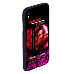 Чехол iPhone XS Max матовый Тандзиро Камадо в огне Komatsu, цвет: 3D-черный — фото 2