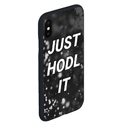 Чехол iPhone XS Max матовый CRYPTO - JUST HODL IT Частицы, цвет: 3D-черный — фото 2