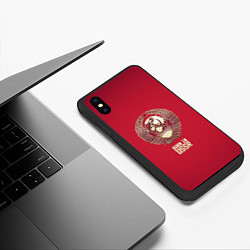 Чехол iPhone XS Max матовый MADE IN USSRСДЕЛАНО В СССР, цвет: 3D-черный — фото 2