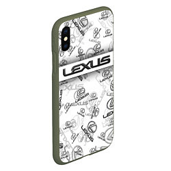 Чехол iPhone XS Max матовый LEXUS BIG EMBLEMA PATTERN, цвет: 3D-темно-зеленый — фото 2