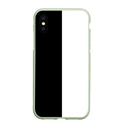 Чехол iPhone XS Max матовый Black and white чб, цвет: 3D-салатовый