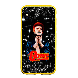 Чехол iPhone XS Max матовый Theres a Starman waiting in the sky, цвет: 3D-желтый
