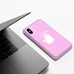Чехол iPhone XS Max матовый Кот орет ааааа, цвет: 3D-сиреневый — фото 2