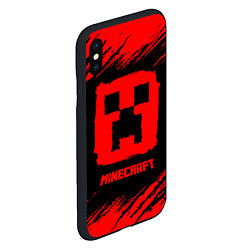 Чехол iPhone XS Max матовый MINECRAFT - Красный Крипер, цвет: 3D-черный — фото 2