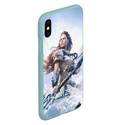 Чехол iPhone XS Max матовый Horizon Forbidden West poster art, цвет: 3D-мятный — фото 2