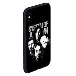 Чехол iPhone XS Max матовый System of a Down рок группа, цвет: 3D-черный — фото 2
