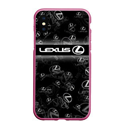 Чехол iPhone XS Max матовый LEXUS SPORT PATTERN, цвет: 3D-малиновый