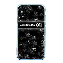 Чехол iPhone XS Max матовый LEXUS SPORT PATTERN, цвет: 3D-голубой