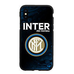 Чехол iPhone XS Max матовый INTER Pro Football Разводы, цвет: 3D-черный