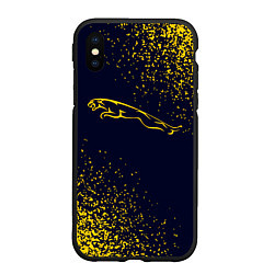 Чехол iPhone XS Max матовый ЯГУАР - Контур - Арт, цвет: 3D-черный