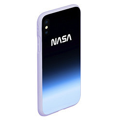 Чехол iPhone XS Max матовый NASA с МКС, цвет: 3D-светло-сиреневый — фото 2