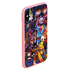 Чехол iPhone XS Max матовый Cute Fnaf Pattern, цвет: 3D-баблгам — фото 2