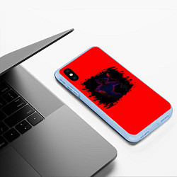 Чехол iPhone XS Max матовый Неоновый Хагги Вагги, цвет: 3D-голубой — фото 2
