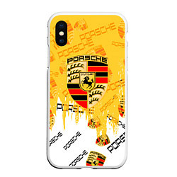 Чехол iPhone XS Max матовый Porsche порше паттерн