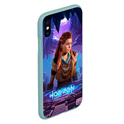 Чехол iPhone XS Max матовый Horizon Aloy Элой Forbidden West, цвет: 3D-мятный — фото 2