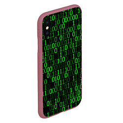 Чехол iPhone XS Max матовый Бинарный Код Binary Code, цвет: 3D-малиновый — фото 2