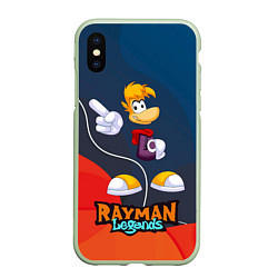 Чехол iPhone XS Max матовый Rayman Legends kid, цвет: 3D-салатовый