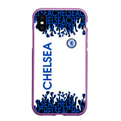 Чехол iPhone XS Max матовый Chelsea челси спорт, цвет: 3D-фиолетовый