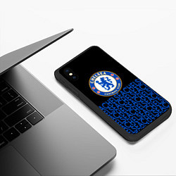 Чехол iPhone XS Max матовый Chelsea челси паттерн, цвет: 3D-черный — фото 2