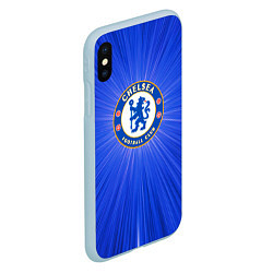 Чехол iPhone XS Max матовый Chelsea football club, цвет: 3D-голубой — фото 2