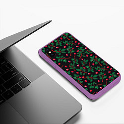 Чехол iPhone XS Max матовый Лепетски и листья, цвет: 3D-фиолетовый — фото 2