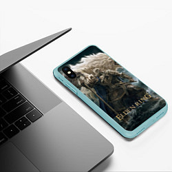 Чехол iPhone XS Max матовый Годфри и лев Elden Ring, цвет: 3D-мятный — фото 2