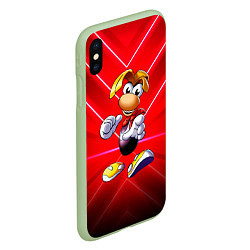 Чехол iPhone XS Max матовый Бегущий Rayman 3D, цвет: 3D-салатовый — фото 2