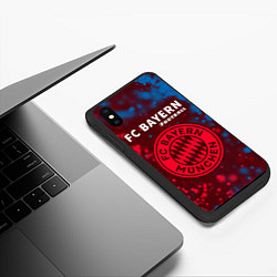 Чехол iPhone XS Max матовый BAYERN Football Частицы, цвет: 3D-черный — фото 2