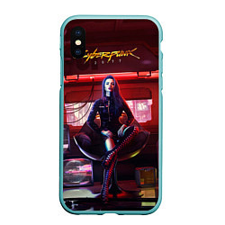 Чехол iPhone XS Max матовый Vi cyberpunk 18, цвет: 3D-мятный