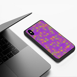 Чехол iPhone XS Max матовый Космос, лиловое звёздное небо, цвет: 3D-черный — фото 2