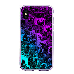 Чехол iPhone XS Max матовый AHEGAO NEON GIRL НЕОНОВЫЙ АХЕГАО, цвет: 3D-светло-сиреневый