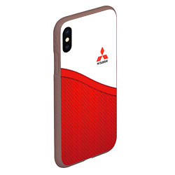 Чехол iPhone XS Max матовый Митсубиси Mitsubishi LOGO, цвет: 3D-коричневый — фото 2