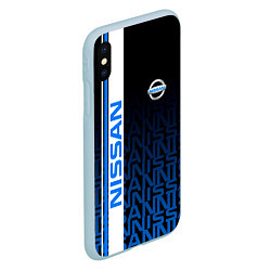 Чехол iPhone XS Max матовый Ниссан Паттерн, цвет: 3D-голубой — фото 2