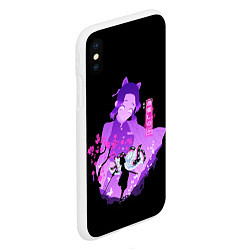 Чехол iPhone XS Max матовый Шинобу Кочо силуэт Клинок рассекающего демонов, цвет: 3D-белый — фото 2