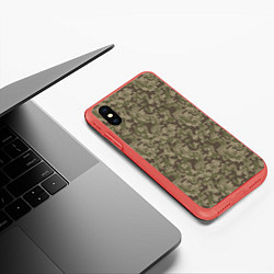 Чехол iPhone XS Max матовый Вязаный Лесной Камуфляж, цвет: 3D-красный — фото 2