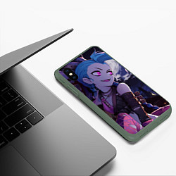 Чехол iPhone XS Max матовый Jinx-Jinx, цвет: 3D-темно-зеленый — фото 2