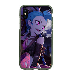 Чехол iPhone XS Max матовый Jinx-Jinx, цвет: 3D-темно-зеленый