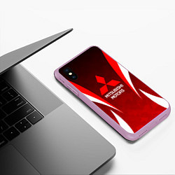Чехол iPhone XS Max матовый MITSHUBISHI RED CAMO, цвет: 3D-сиреневый — фото 2