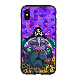 Чехол iPhone XS Max матовый Pirate Dog, цвет: 3D-черный