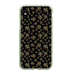 Чехол iPhone XS Max матовый Знак - ОМ, цвет: 3D-салатовый