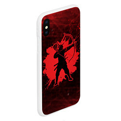 Чехол iPhone XS Max матовый Лучник Самурай Кровавый Bloody Samurai, цвет: 3D-белый — фото 2