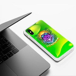 Чехол iPhone XS Max матовый Summer dog Собачка, цвет: 3D-белый — фото 2