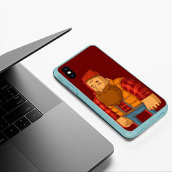 Чехол iPhone XS Max матовый Брутал-хипстер, цвет: 3D-мятный — фото 2