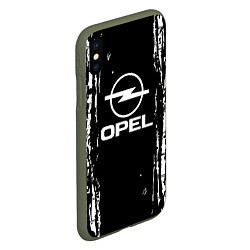 Чехол iPhone XS Max матовый Opel соты, цвет: 3D-темно-зеленый — фото 2