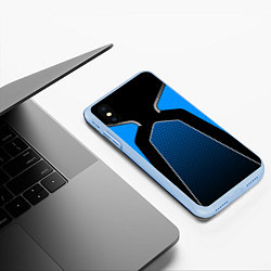 Чехол iPhone XS Max матовый ТЕХНОЛОГИЧЕСКАЯ БРОНЯ СИНЯЯ, цвет: 3D-голубой — фото 2