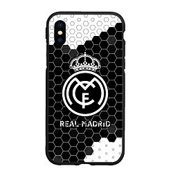 Чехол iPhone XS Max матовый REAL MADRID Real Madrid Графика, цвет: 3D-черный