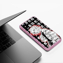 Чехол iPhone XS Max матовый Майки и иероглифы Токийские мстители, цвет: 3D-розовый — фото 2