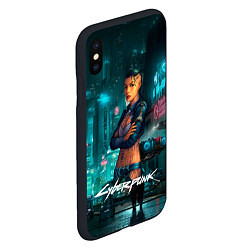 Чехол iPhone XS Max матовый Vi cyberpunk2077 Ви, цвет: 3D-черный — фото 2